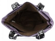 Velká dámská nylonová shopper kabelka přes rameno světlá fialová