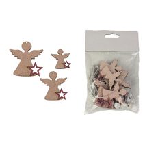 Sada andělů 12ks, D2419 - 3,7 x 0,2 x 4 cm 6,5 x 0,2 x 7 cm S/12