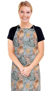 Kuchyňská zástěra ADÉLA Šedá,Žlutá,Béžová 7750/219 zástěra 67x84 cm