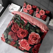 Francouzské povlečení 3D Růže micro Polyester - mikrovlákno, 220/200, 2x70/80 cm