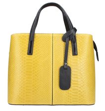 Kožená žlutá dámská kabelka do ruky v kroko designu Merle