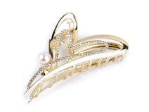 Skřipec do vlasů kovový motýl s broušenými kamínky