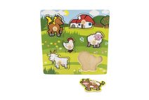 Puzzle/Vkládačka deskové Krtek dřevo 30x22,5cm ve fólii 18m+