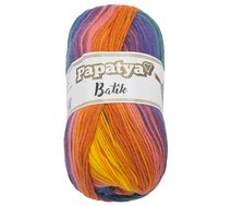Příze PAPATYA BATIK Žlutá,Oranžová,Fialová,Zelená 554-13 100g / 360 m