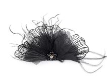 Brož se skleněnými broušenými korálky a peřím