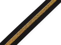 Popruh polypropylénový oboustranný s lurexem šíře 25 mm METRÁŽ