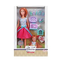 Panenka Adélka 34cm růžový letní obleček sukýnka s puntíky