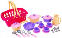 Kuchyňský holčičí set dětské nádobí s nákupním košíkem plast