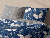 FARO Povlečení Motýlci na modré Bavlna, 140/200, 70/90 cm