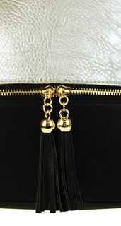 Černo-šedá elegantní dámská kabelka přes rameno S728