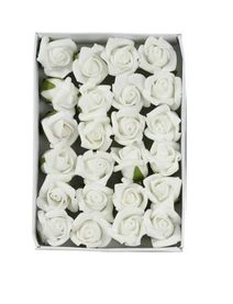 Nalepovací květy růží 24ks - bílá