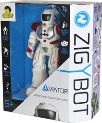 Zigybot Viktor 26cm interaktivní robot reaguje na pohyb ruky na baterie se zvukem 2 barvy