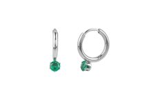 Náušnice z nerezové oceli kroužky s broušeným kamínkem