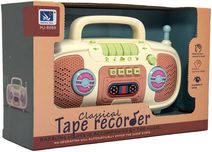 Dětské retro radio (kazeťák) plast radiomagnetofon s písničkami na baterie Světlo Zvuk