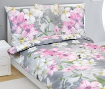 Povlečení bavlněné Růžová,Šedá,Bílá 90/244