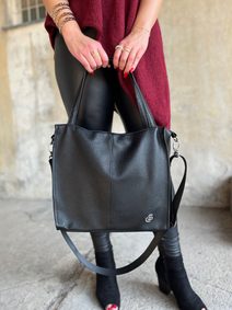 GROSSO Černá velká kabelka přes rameno
