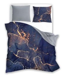 FARO Povlečení bavlněný satén Minerál Blue Bavlna - Satén, 140/200, 70/90 cm