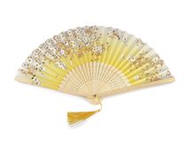 Vějíř textilní s metalickými detaily