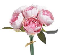 Umělá kytice Pivoněk 6 ks růžová 26 cm