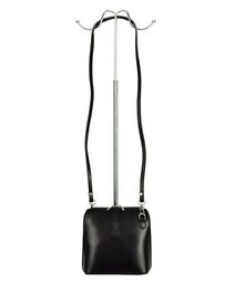 Kožená dámská crossbody kabelka v kroko designu tmavě šedá