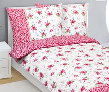 Povlečení bavlněné Růžová,Zelená,Bílá 90/215
