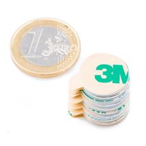 Neodymový magnet kotouč Ø 15 mm, v. 1 mm, samolepicí 3M, síla 860 g 10 kusů
