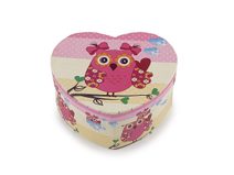 Dárková krabička srdce sova 11,5x10 cm