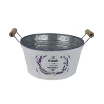 Květináč plechový s motivem levandule K4597 - Top dia:20xH:10-13.5
