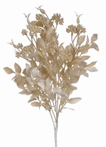 Umělý ruscus s bobulemi - světlá hnědá