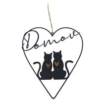 Srdce k zavěšení s kočkami K4536 - 20.00 × 1.00 × 23.80 cm