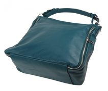 Moderní velká crossbody kabelka 74-MH metalická modrá