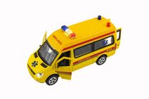 DICKIE Auto bílá ambulance set s nosítky na baterie Světlo Zvuk