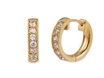 Náušnice z nerezové oceli kroužky s broušenými kamínky