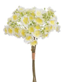 květy frézie, svazek 4 ks - bílá/žlutá