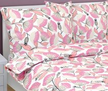 Povlečení krepové Hnědá,Růžová 80/138