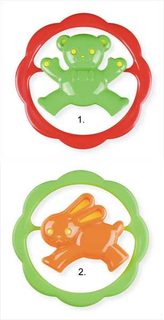 Baby kruh medvěd / zajíc chrastítko 2 druhy 4 barvy