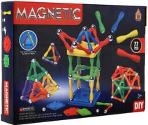Stavebnice magnetická 77 dílků skládačka 3D plast/kov v krabici