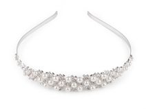 Štrasová čelenka do vlasů s perlami