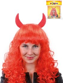 KARNEVAL Paruka čertice s rohy červená *KARNEVALOVÝ DOPLNĚK*