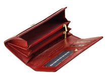 Kožená červená dámská peněženka s motýly v dárkové krabičce