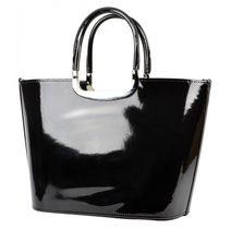 Větší černá prošívaná dámská kabelka S685 GROSSO