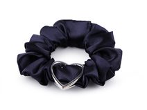 Saténová scrunchie gumička do vlasů / náramek srdce