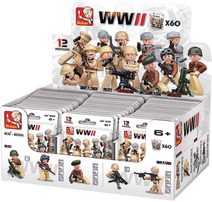 ARMY WWII Mini figurka voják 12 druhů set s doplňky ke stavebnici plast