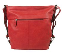 MiaMore Kožená crossbody dámská kabelka se třemi oddíly červená