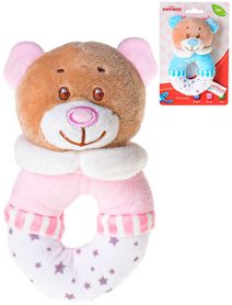PLYŠ Baby chrastítko medvídek 13cm 2 barvy *PLYŠOVÉ HRAČKY*