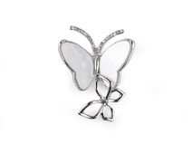 Brož s broušenými kamínky motýli