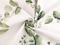 Polobavlněná látka se strukturou Half panama s digitálním tiskem rostliny METRÁŽ