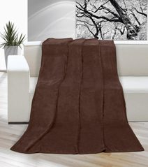 Přikrývka Korall micro jednolůžko - 150x200 cm tmavě hnědá