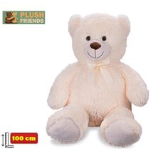 PLYŠ Medvěd 100cm krémový velký s mašlí *PLYŠOVÉ HRAČKY*