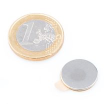 Neodymový magnet kotouč Ø 15 mm, v. 1 mm, samolepicí 3M, síla 860 g 10 kusů